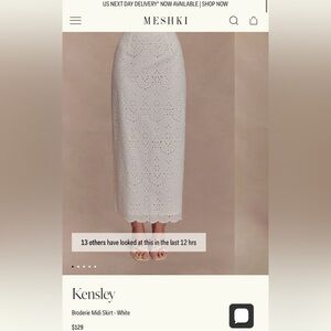 MESHKI white midi skirt
Kensley Broderie Midi Skirt - White